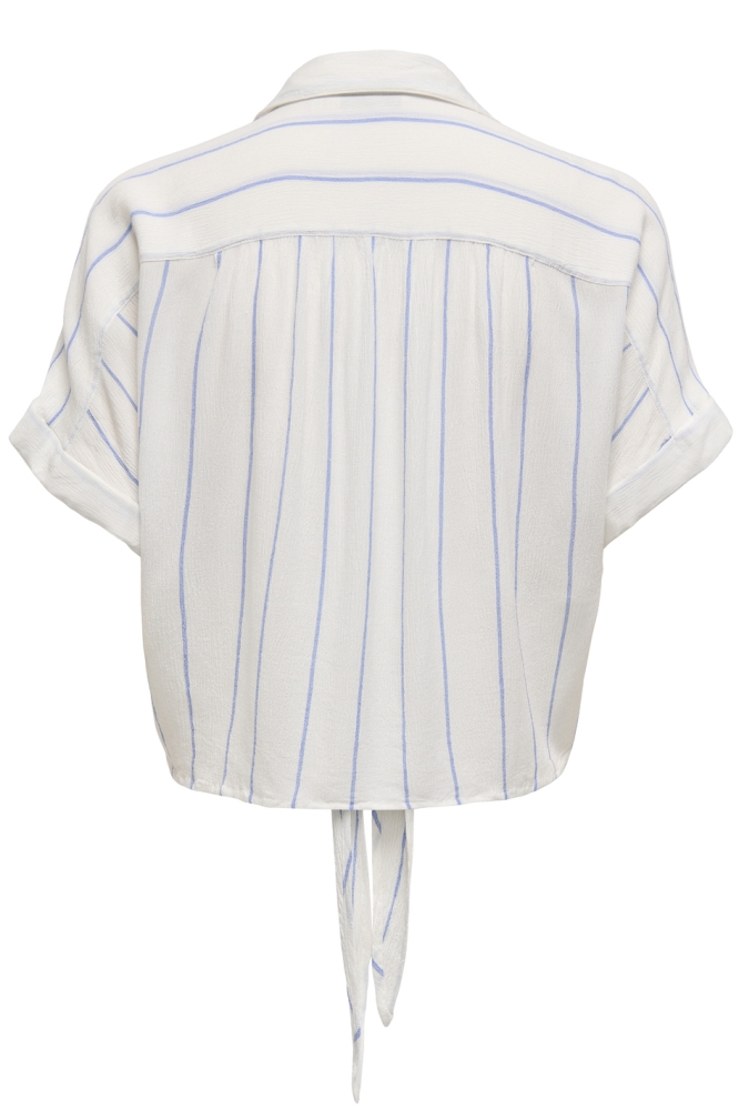 ONLPAULA LIFE S/S TIE SHIRT WVN NOO 15281497 CLOUD DANCER/WIDE BLUE BONNET STRIPES